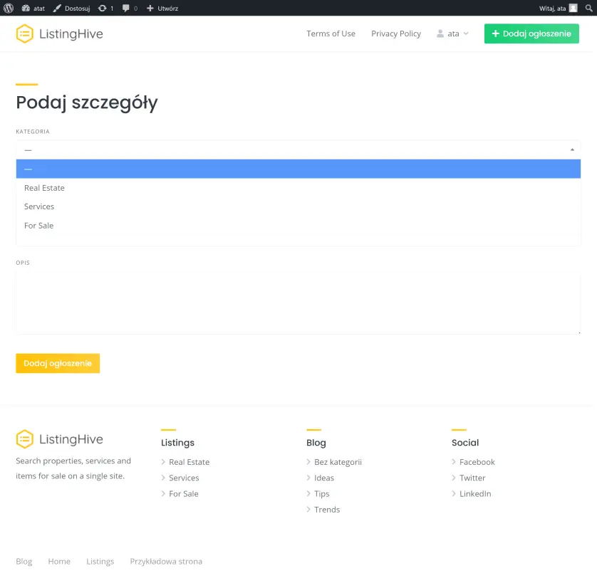 System dodawania Ofert - Serwis